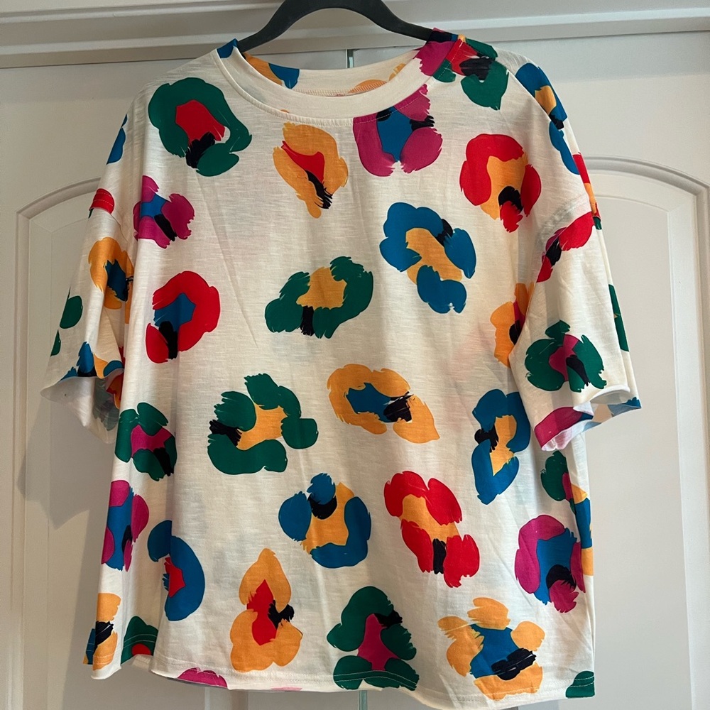 Colorful Abstract Print Women's Top